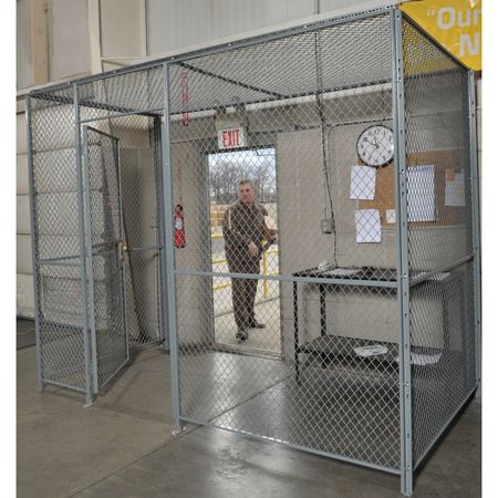 Fordlogan By Spaceguard 3 Wall, Driver/Warehouse Access Control Cage, 5 X 10, 8Ft High, No Top FL3P051008